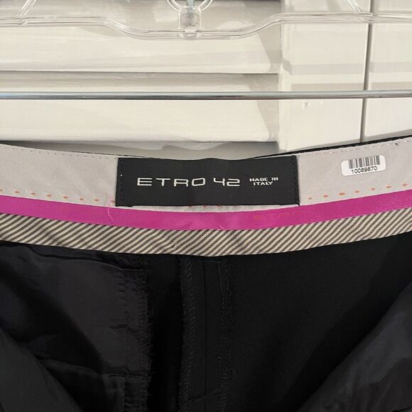 Etro black tailored trouser pants size IT42/US 6, made in Italy, career wear - Picture 5 of 11
